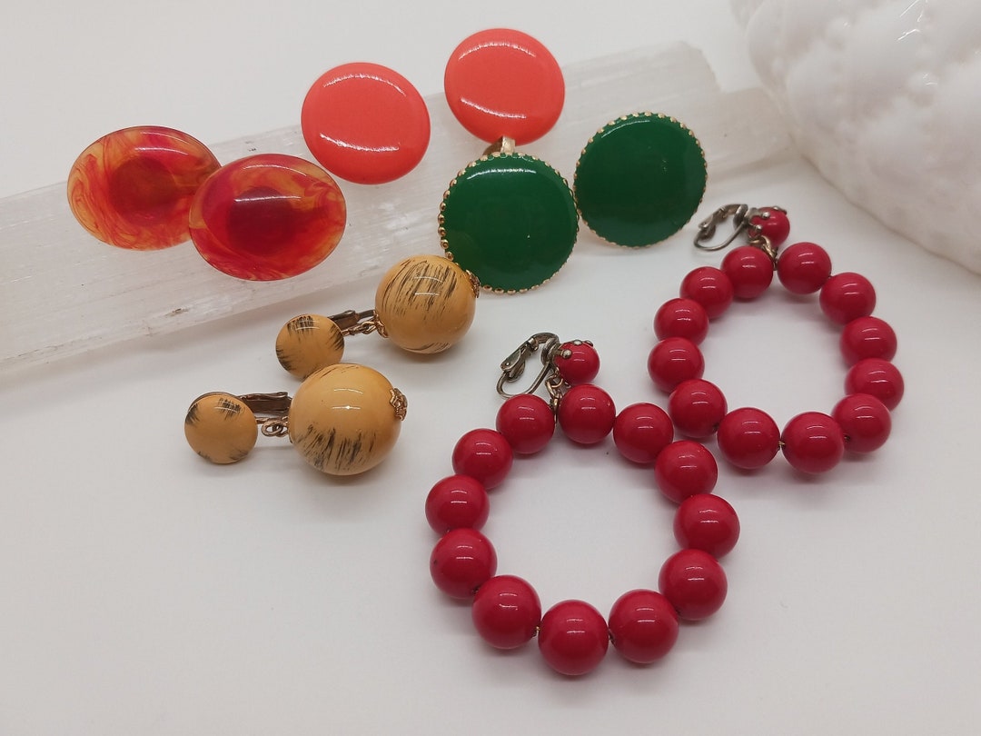 Retro Clip on Earrings Collection Rock the Bold & Bright 80s and 90s Era Vibe Big Statement