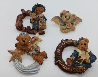 Boyd's Bears Bearwear brooches lot,Vintage teddy bear pins, Born to shop bear brooch, angel bear brooch, sailing bear brooch