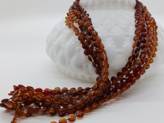 2 toned brown plastic disc bead string necklace, … - image 8