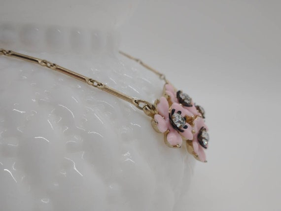 1950s Kramer Pink  Thermoset Flower Statement Nec… - image 4