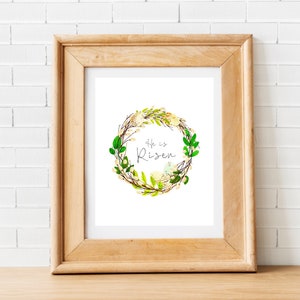 He is Risen Wall Art, Easter Home Decor, Print and Frame Wall Decor