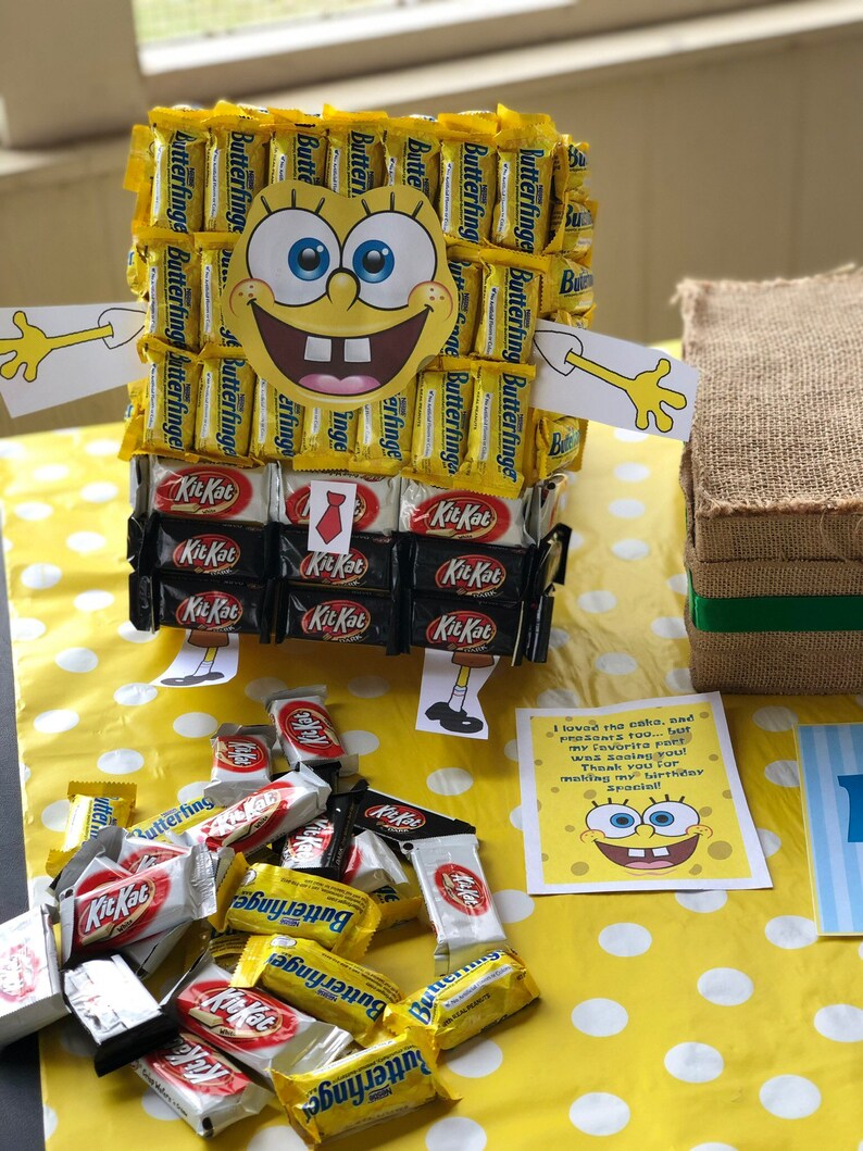 Candy Spongebob Birthday Party Prop Table Decor Centerpiece | Etsy