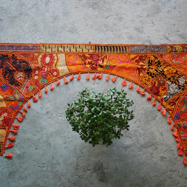 Large Indian toran | Door or window curtain | boho hippie curtain XXL | colorful wall tapestry | yoga studio decor
