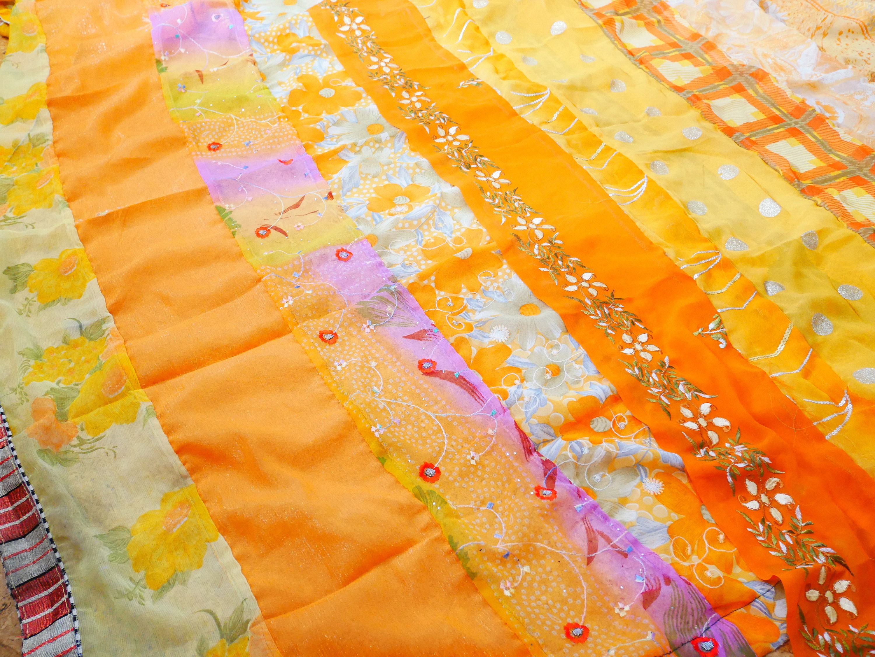 Tenda A Pannello In Sari Indiano Riciclato, Multicolore, 210x105 Cm, Con Passanti, Tenda Per Finestra, Divisorio O Baldacchino Bohémien