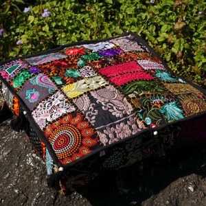Boho floor pillow |  floor cushion cover | meditation cushion for Indian bohemian floor seating or as decorative throw pillow | NO INLET