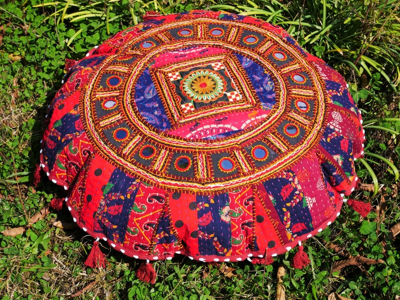 Mandala Sitzkissenbezug Meditationskissen indischessitzkissen, boho chic, hippie Sitzsack für Bodensitzecke kunterbuntes Bodenkissen Bild 3