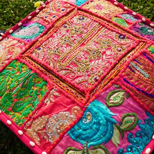 Indian floor pillow - Hippie Meditation cushion cover | Decorative Boho Throw Pillow | Colorful Floor Pillow Cover Indian floor seating image 19