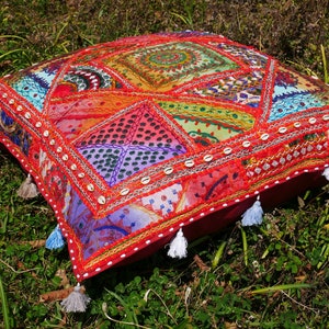 Large Floor Cushion - Indian Floor Seating "desert Flower" Colorful ...