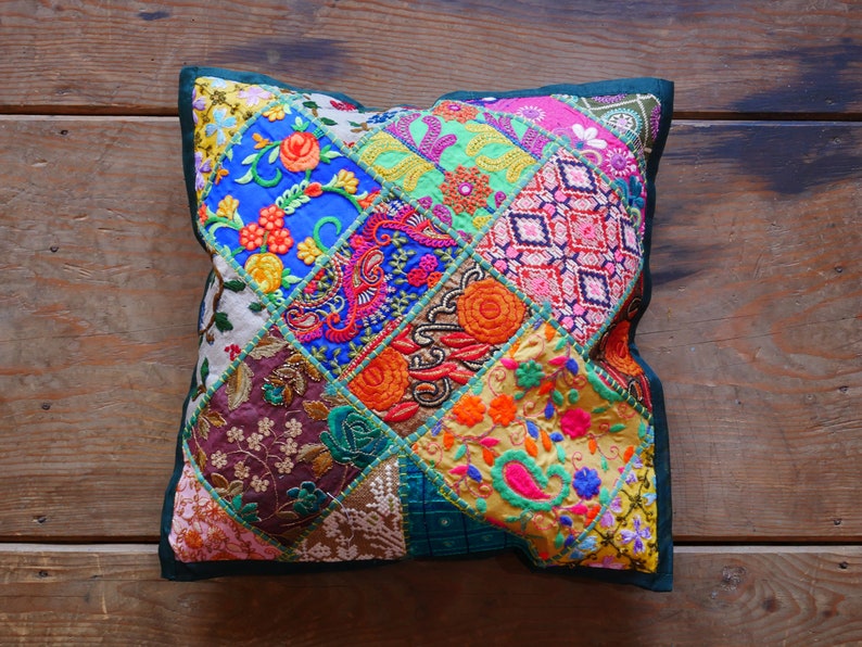 Indian Pillow Cover Boho Throw Pillows Hippie Decor Funky Etsy
