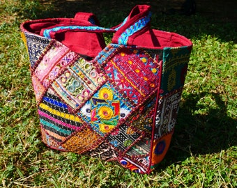 Hippie shoulder bag, handmade boho bag, colorful festival bag, patchwork fabric bag, crossbody bag, Gypsy bag, colorful bohemian