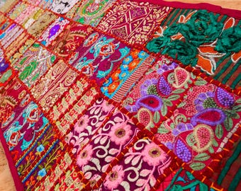 Hippie wall decor Handmade wall tapestry | Colorful Vintage Sari Decor | Boho Wall Hanging Unique Home Accent from India Bohemian Style