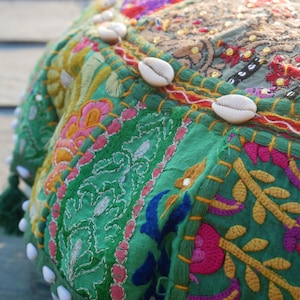 Large floor cushion - meditation cushion 24-30 " | round floor pillow cover - boho, hippie decor | Indian floor seating | Cover only image 19