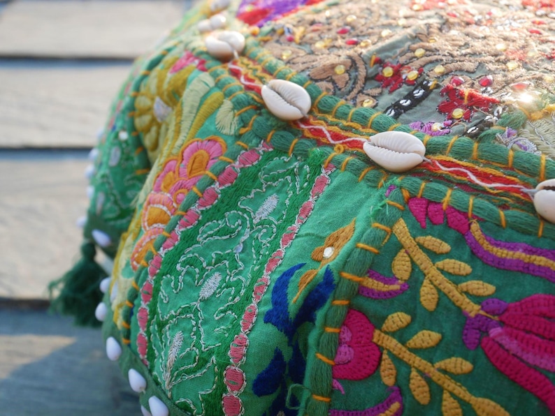 Large floor cushion - meditation cushion 24-30 " | round floor pillow cover - boho, hippie decor | Indian floor seating | Cover only image 19