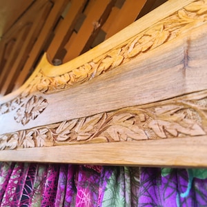 Boho door curtain walnut wood door topper hand carved wood art- Kashmiri wedding decor - bohemian bedroom above bed wall decor hippie window