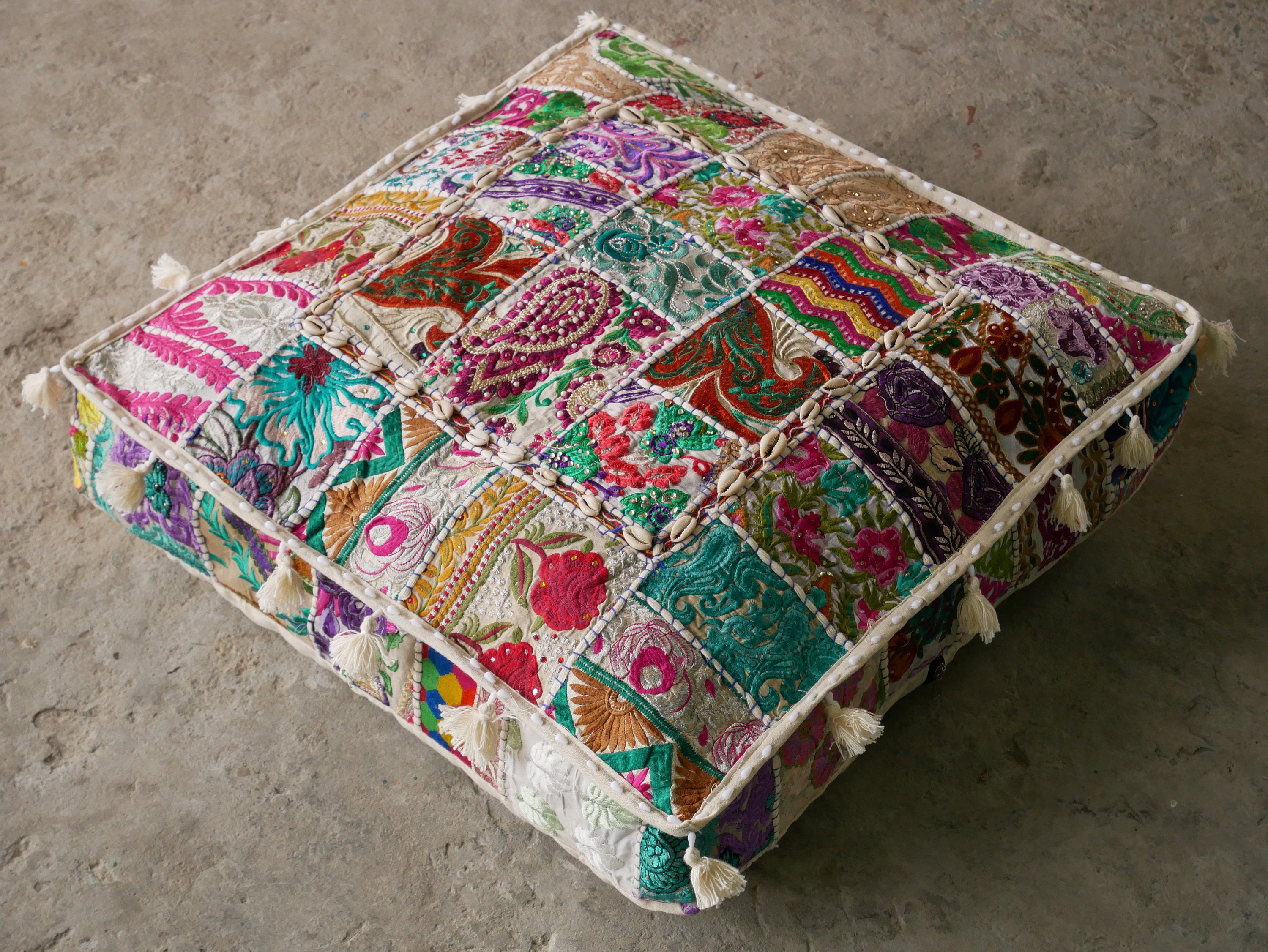 patchwork floor cushion