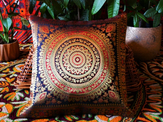 Boho Pillow Cover Mandala Throw Pillow Indian Decorative Cushion Cover Bohemian Hippie Home Decor Yoga Studio Meditation Room Decor Etsy Canada