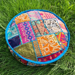 Round meditation cushion cover - Indian floor pillow - bohemian decorative, cushion throw pillow- floor seating hippie decor COVER ONLY