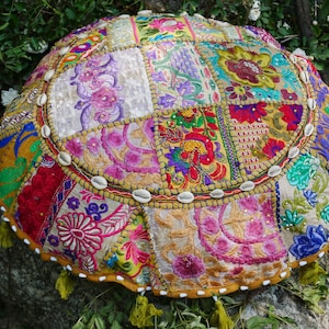 Meditation cushion &quot;Masala&quot; Floor pillow cover | Indian floor seating | round floor cushion COVER - hippie boho cushion seating