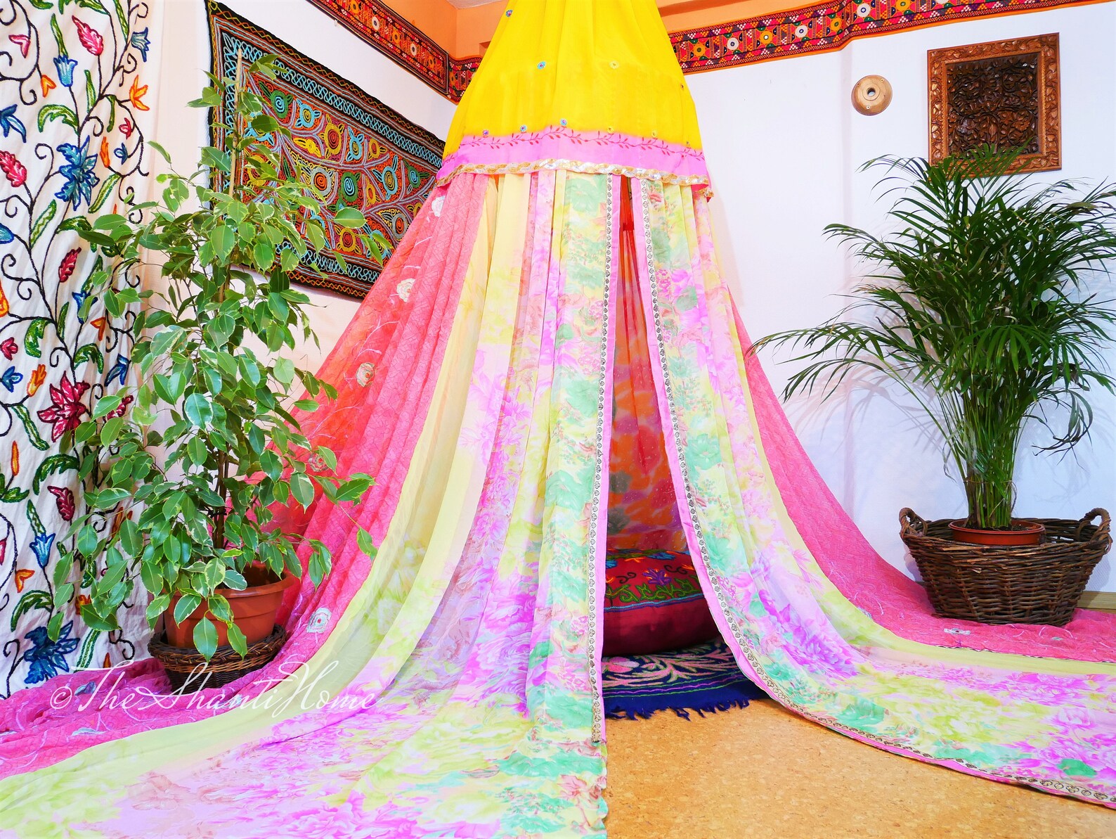 Saree Canopy Boho Hanging Tent Indian Bed Canopy Etsy