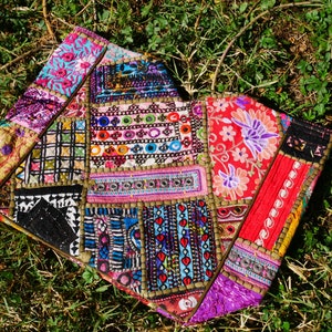 Hippie Hobo Tasche, boho Schultertasche, handgefertigte Patchwork Tasche, Beuteltasche, Festivaltasche, bunte Damentasche, Hippie ethnochic Bild 6