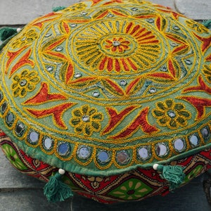 Round floor cushion cover - bohemian decorative pillow - meditation cushion - boho floor pillow - Indian floor seating - cover only