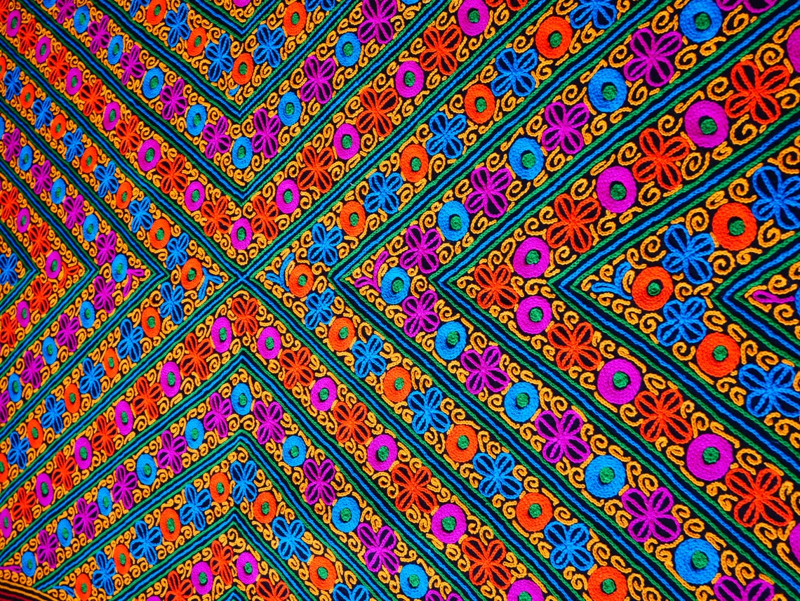 Boho Bed Throw Handmade Kashmiri gabba 6x9 Wool Etsy