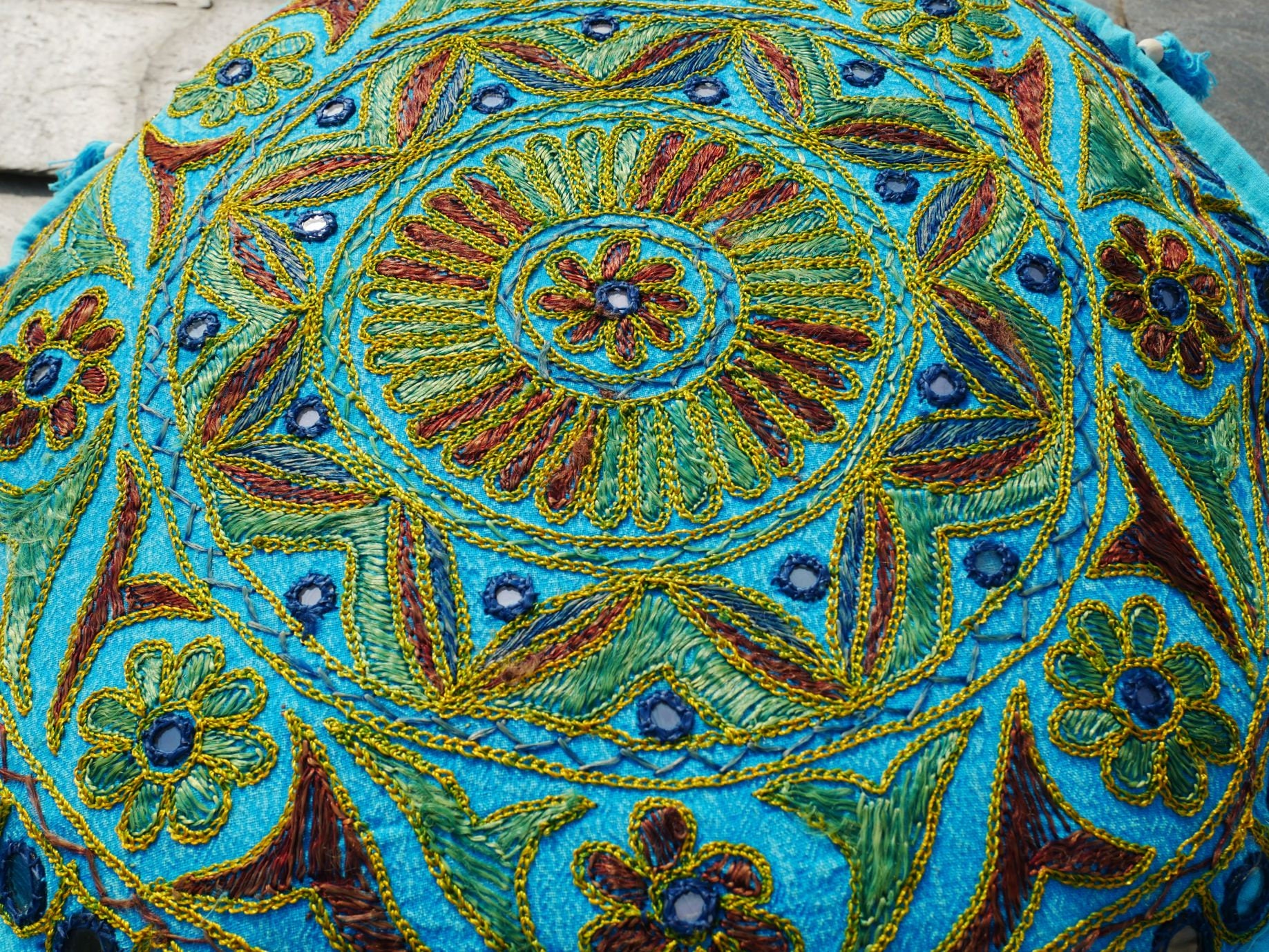 Mandala Meditation Cushion, Boho Meditation Mat, Meditation Pillows for Sitting on Floor, Cushions for Sitting in Home and Outdoor, Round Floor
