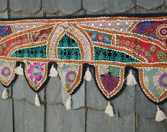 Indian Toran - door hanging | Boho window valance - hippie boho curtain  | handmade door curtain Bohemian wall decor - colorful home decor