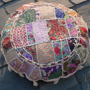 Large floor cushion - meditation cushion 24-30 " | round floor pillow cover - boho, hippie decor | Indian floor seating | Cover only image 13