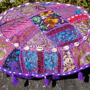 Boho floor pillow - Meditation cushion | Indian floor seating | round floor cushion cover for bohemian decor | NO INLET