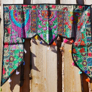 Indian Toran - Boho door valance | bohemian wall hanging - patchwork tapestry | Hippie curtains - hippie decor - boho valance