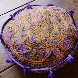 Round meditation cushion cover -boho floor cushion - bohemian decorative, cushion throw pillow- Indian floor seating hippie decor COVER ONLY