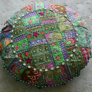 Floor pillow &quot;Boho Jungle&quot; large floor cushion cover or meditation cushion for colorful bohemian floor seating COVER ONLY