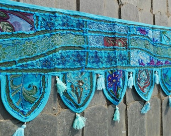 Door Toran - Indian handmade valance | Colorful patchwork door hanging | bohemian wall tapestry - gypsy curtain | Hippie - Boho window decor