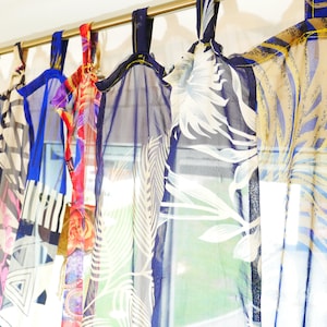 Rideaux indiens rideaux boho rideaux sari décoration de fenêtre Inde hippie Rideau à baldaquin décoratif pour chambre à coucher image 4