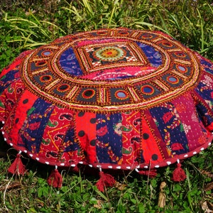 Mandala Sitzkissenbezug Meditationskissen indischessitzkissen, boho chic, hippie Sitzsack für Bodensitzecke kunterbuntes Bodenkissen Bild 7
