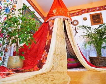 Hippie Zelt/Tipi aus indischen Saris nähen - Natur-DIY-Liebe