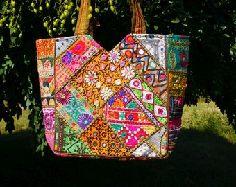 Handmade boho bag, hippie bag, patchwork hand bag hobo bag, festival bag, patchwork fabric bag, crossbody bag, Gypsy bag, colorful bohemian