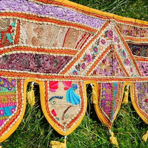 Colorful door hanging, Indian toran, handmade door valance, window decor curtain, boho wall hanging, hippie home decor, patchwork Toran