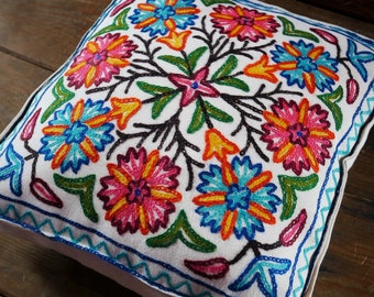 Boho Bodenkissen Indien Sitzkissen "Mountain Flower" Bodensitzkissen Bezug kunterbunt orientalisches grosses Deko Kissen Nur Bezug