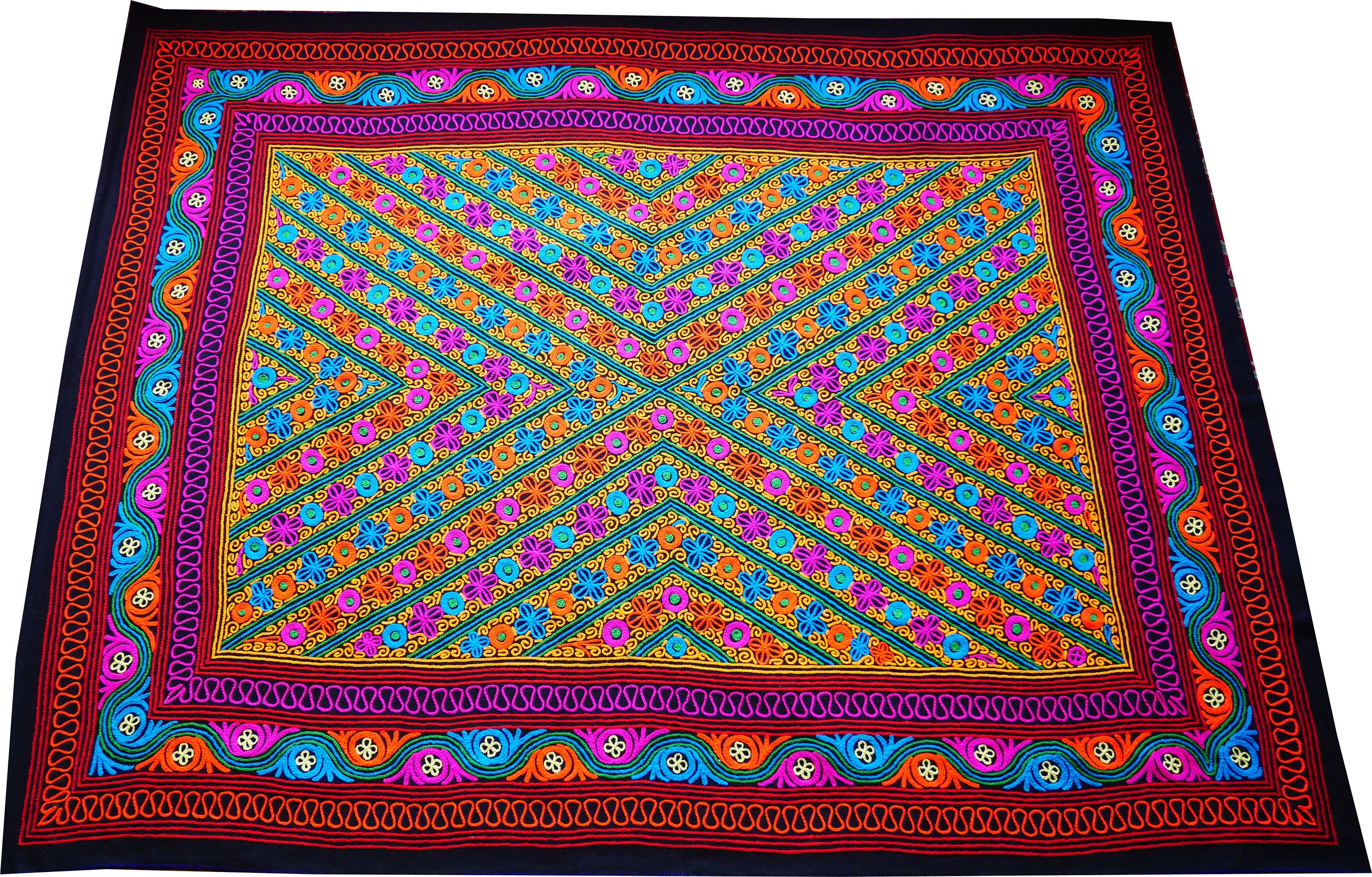 Boho Bed Throw Handmade Kashmiri gabba 6x9 Wool Etsy