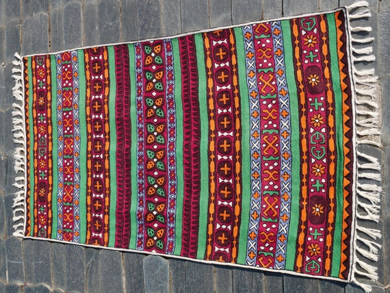 Kashmiri Teppich Reine Wolle Schlafzimmer Teppich Boho Etsy