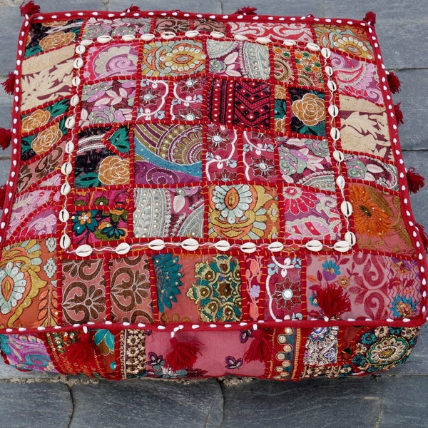 Boho Bodenkissen Mandala Sitzkissen großer Sitzsackbezug, buntes orientalisches Kissen Ottoman hippie shanti gypsy Dekoration