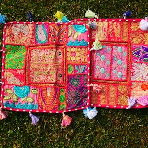 Indian floor pillow - Hippie Meditation cushion cover | Decorative Boho Throw Pillow | Colorful Floor Pillow Cover Indian floor seating image 20
