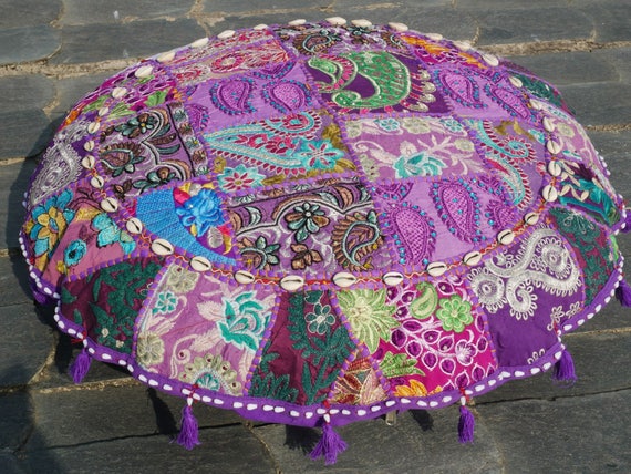 Indisches Sitzkissen hippie style Meditationskissen Bezug - Bodensitzkissen - Yoga Kissen extra groß - handgefertigter Sitzsack Bezug