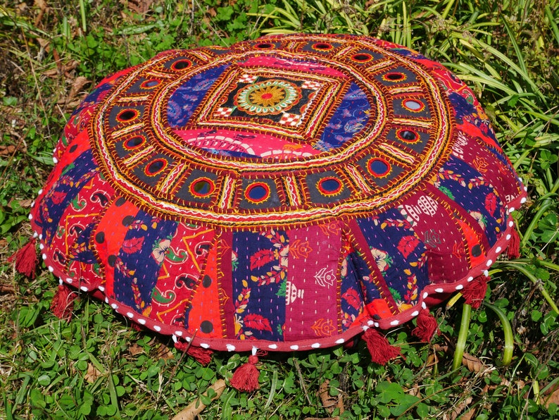 Mandala Sitzkissenbezug Meditationskissen indischessitzkissen, boho chic, hippie Sitzsack für Bodensitzecke kunterbuntes Bodenkissen Bild 5