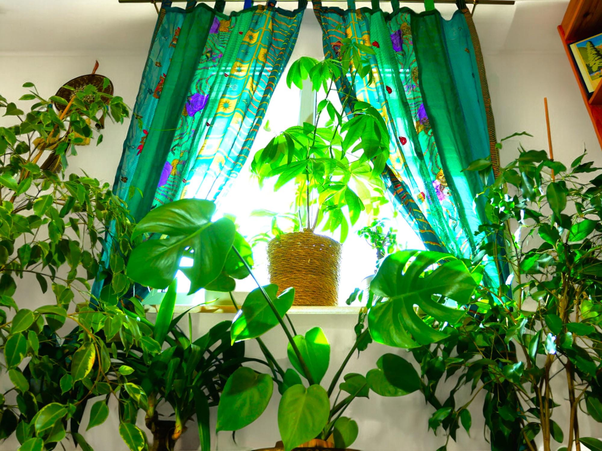 Boho curtain Indian saree curtain | handmade patchwork curtains for bohemian window decor hippie bedroom | bed canopy curtains yoga decor