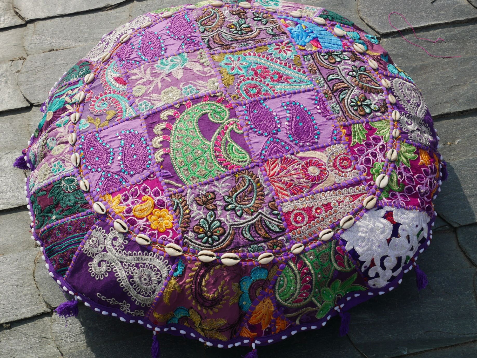 Large purple floor pillow meditation cushion Indian boho Etsy