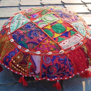 Meditation cushion Indian Floor pillow cover | Boho floor seating | round floor cushion COVER - hippie bohemian cushion seating
