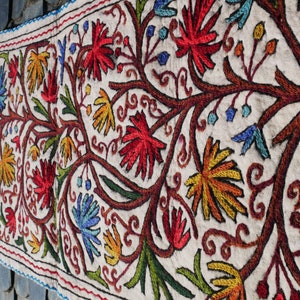 Indian runner rug floor runner | Kashmiri &quot;Namda&quot; Himalayan wool felt rug 2x6 | bohemian decor | colorful boho rug Yoga rug runner